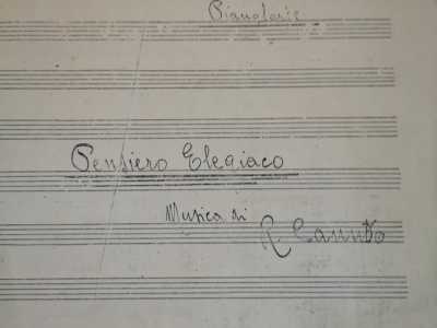 Notiamo anche uno spartito musicale per pianoforte dal titolo �Pensiero Elegiaco�. �E� una musica ideata da lui � ci dice il parente -. Fu poi imparata da mia nonna e trascritta su spartito dal maestro Vacca di Bitonto�